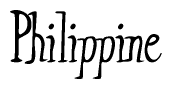The image is of the word Philippine stylized in a cursive script.