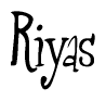 The image is a stylized text or script that reads 'Riyas' in a cursive or calligraphic font.