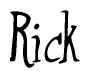 The image is a stylized text or script that reads 'Rick' in a cursive or calligraphic font.
