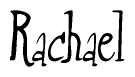The image is a stylized text or script that reads 'Rachael' in a cursive or calligraphic font.