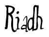 The image contains the word 'Riadh' written in a cursive, stylized font.