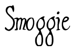 The image contains the word 'Smoggie' written in a cursive, stylized font.