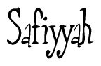 The image is a stylized text or script that reads 'Safiyyah' in a cursive or calligraphic font.