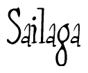 The image contains the word 'Sailaga' written in a cursive, stylized font.