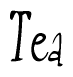 The image is of the word Tea stylized in a cursive script.