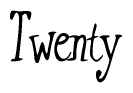 The image is of the word Twenty stylized in a cursive script.