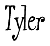 The image contains the word 'Tyler' written in a cursive, stylized font.