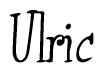 The image contains the word 'Ulric' written in a cursive, stylized font.