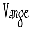 The image contains the word 'Vange' written in a cursive, stylized font.