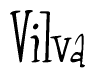 The image is a stylized text or script that reads 'Vilva' in a cursive or calligraphic font.