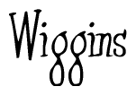 The image is of the word Wiggins stylized in a cursive script.