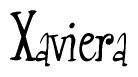 The image is a stylized text or script that reads 'Xaviera' in a cursive or calligraphic font.