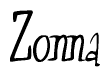 The image is of the word Zonna stylized in a cursive script.