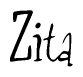 The image contains the word 'Zita' written in a cursive, stylized font.