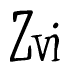 The image is of the word Zvi stylized in a cursive script.