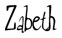 The image is a stylized text or script that reads 'Zabeth' in a cursive or calligraphic font.