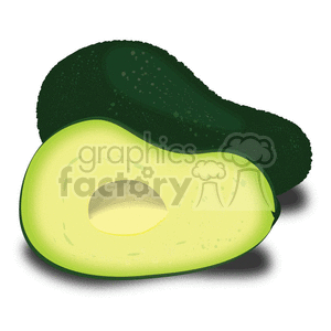 sliced avocado clipart.