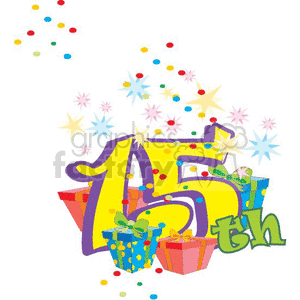 clipart - 15th birthday party.