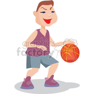 kid dribbling a basketball clipart. Royalty-free image # 370031