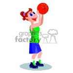 Basketball player making the shot. clipart.