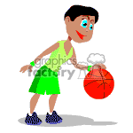 Basketball player dribbling the ball. clipart.