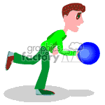 Male bowler practicing his form. clipart.
