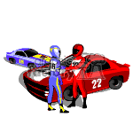 Animated race car drivers.