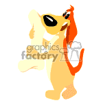Cartoon dog holding a huge bone. clipart. Commercial use image # 370352