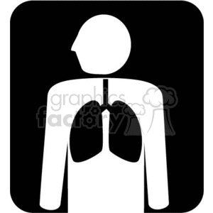 vector clip art vinyl-ready cutter black white medical health lung lungs anatomy body silhouette 