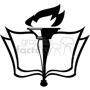 clipart - Black and white outline of a running torch.