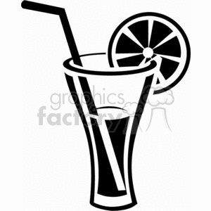 Glass with a straw and orange slice clipart. Royalty-free image # 370770