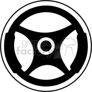 black and white steering weel clipart. Commercial use image # 370825