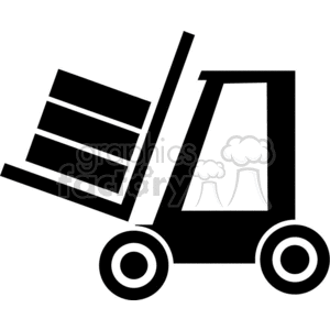 black and white forklift clipart. Commercial use image # 370835