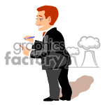fla swf gif animated flash waiter waiters taking an order writing on a tablet note notes
