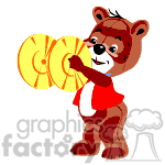 clipart - Teddy bear playing with musical cymbals.