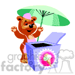 Teddy bear selling ice cream bars clipart. Commercial use image # 371152