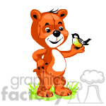 Teddy bear holding a bird. animation. Commercial use animation # 371157