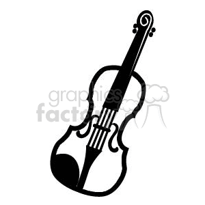 clipart - black and white viola .