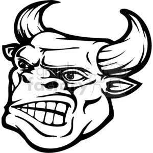 clipart - Bull mascot.