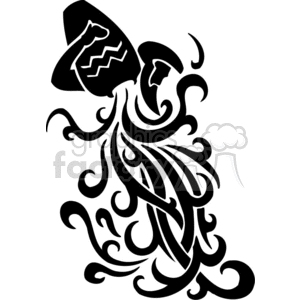 zodiak vector vinyl-ready vinyl ready cutter black white clip art clipart images graphics tattoo tattoos art tribal aquarius The Water-Bearer water bearer pour pouring horoscope astrology