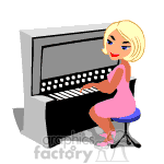 Female playing the piano animation. Commercial use animation # 372508