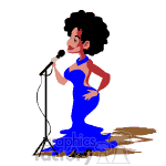 clipart - African American female singer.