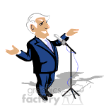 Politician speaking on a stage clipart.