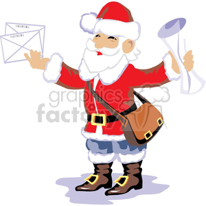 christmas xmas holidays gif gifs clipart clip art vector santa claus mail envelope envelopes list lists mailman