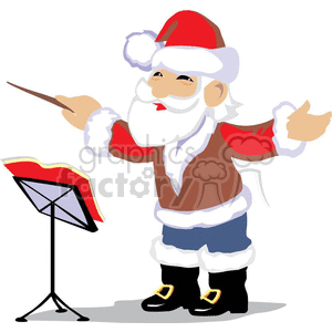 Sant Claus Leading An Orchestra clipart.