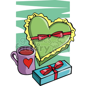 Boxes of Valentines Chocolate and a Cup of Coffee clipart.