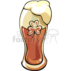 Three Leaf Clover Glass of Beer clipart. Commercial use image # 145354