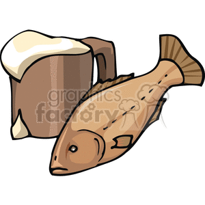 Beer and fish. clipart. Royalty-free image # 145374