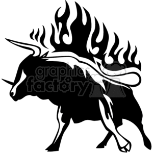 animal animals flame flames flaming fire vinyl-ready vinyl ready hot blazing blazin vector eps gif jpg png cutter signage black white bull bulls