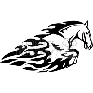 flaming horse head clipart. Commercial use image # 373226